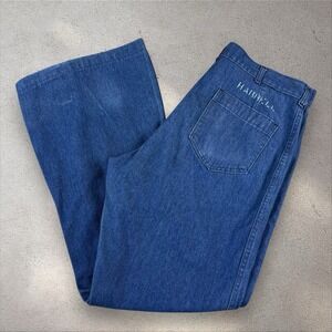 Vintage US Navy Trousers Mens 36R Fits 33x31 Flared Denim Type 1 Utility Named